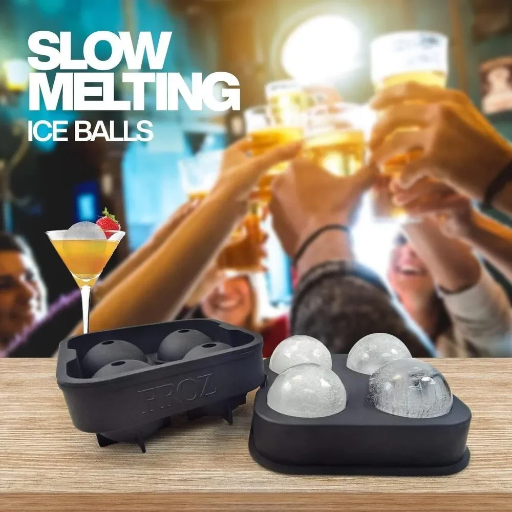 Housewares Solutions Froz Ice Ball Maker – Novelty Food-Grade Silicone Ice Mold